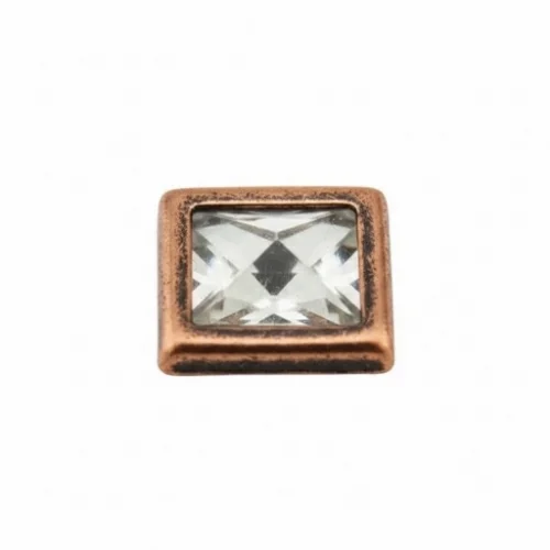 11X11 Mm Prong Snap Button Square Acrylıc Cap - Bakır Oksit