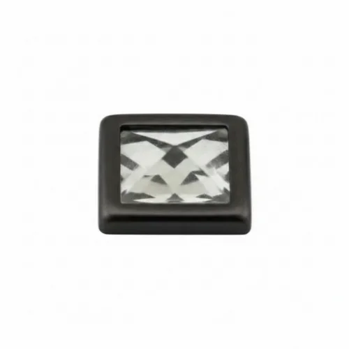 11X11 Mm Prong Snap Button Square Acrylıc Cap - Siyah Nikel*