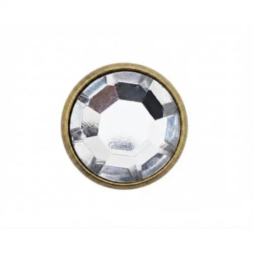 21 Mm Prong Snap Button Crystal Cap Part - Antik Sarı