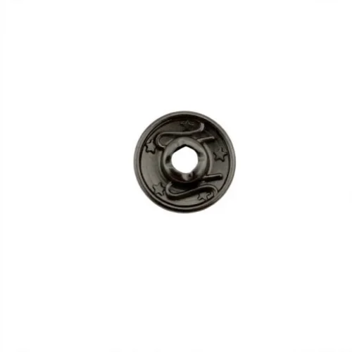 10 Mm Spring Snap Button Coin Patterned Part Vt2  - Siyah Nikel*