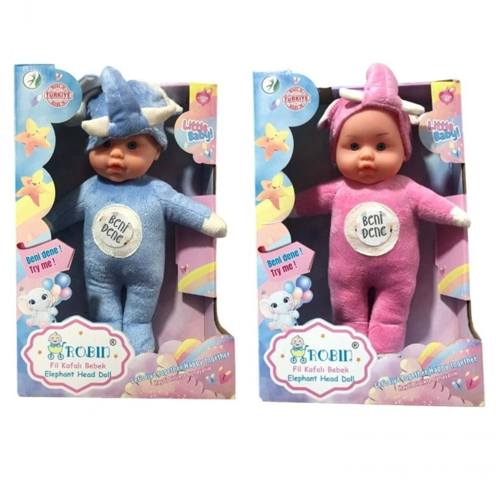 GLOBAL GL100804 ROBİN FİL KAFALI BEBEK  ROBIN ELEPHANT DOLL HEAD