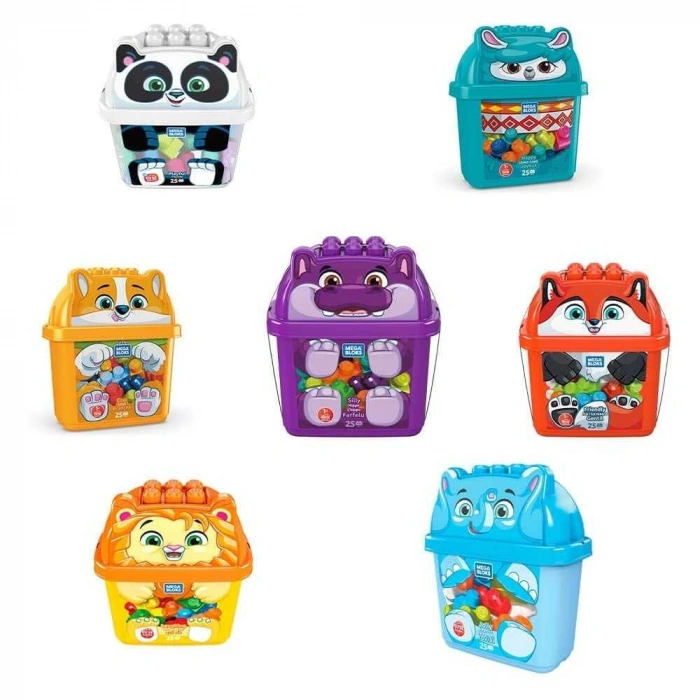 MATTEL GCT46 MEGA BLOKS SEVİMLİ HAYVANLAR BLOK KUTUSU (3 ASORTİ)*4