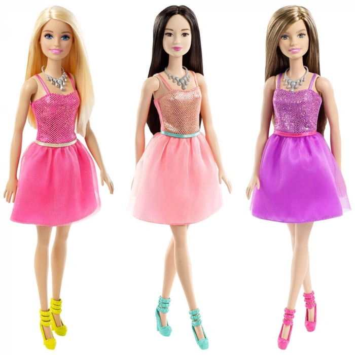 MATTEL T7580 BARBİE PIRILTILI BARBİE BEBEKLER*6