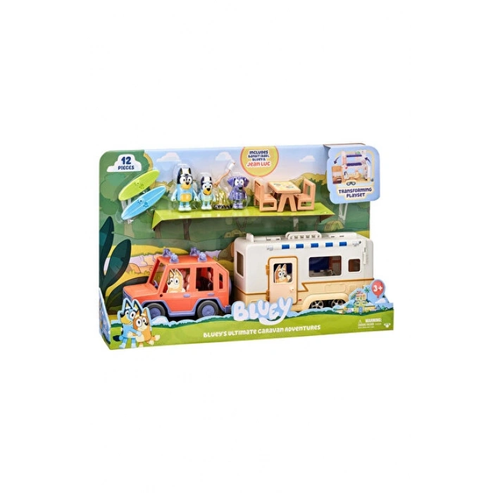 NECO BLUEY / 13096 BLUEY KARAVAN MACERALARI VE 3 FİGÜRLÜ BÜYÜK OYUN SETİ