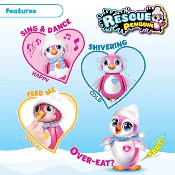 NECO NECO-SIL/88651 SILVERLIT RESCUE PENGUIN - PEMBE