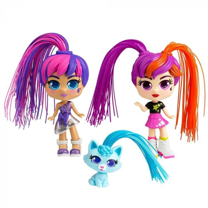 NECO SIL/82080 SİLVERLİT CURLİ GİRLS BEBEK VE HAYVAN 3LÜ SET