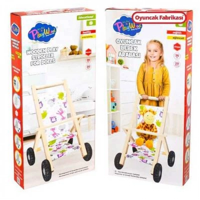 ONYIL ONY-386 KUTUDA AHŞAP OYUNCAK BEBEK ARABASI *12