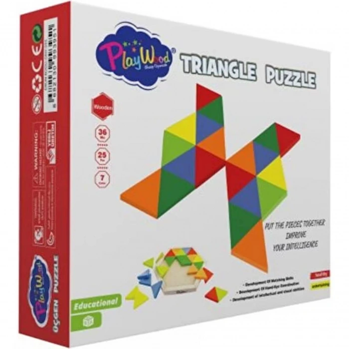 ONYIL ONY-395 KUTUDA 24 PARÇA AHŞAP ÜÇGEN PUZZLE *36