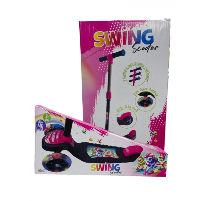 SWİNG SCOOTER PEMBE IŞIKLI (KUTULU) SWSC5-I