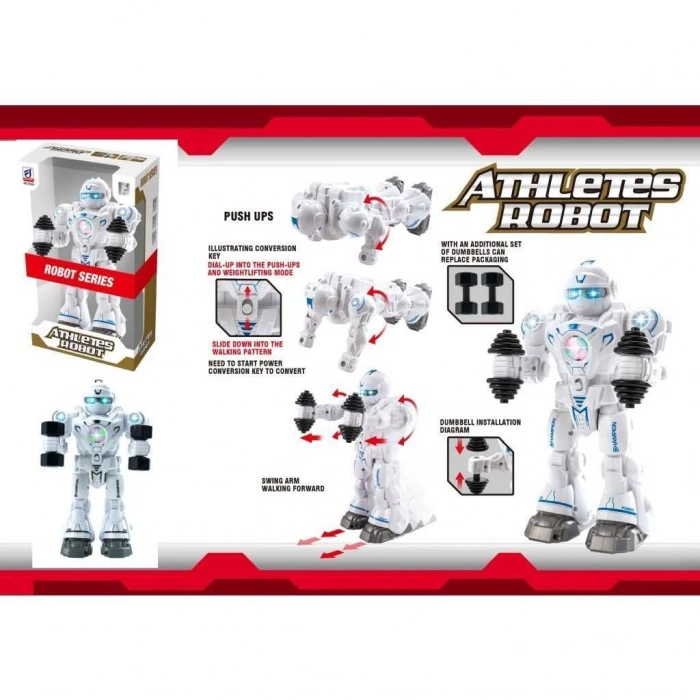 VARDEM DF-6026 IŞIKLI VE MÜZİKLİ HAREKETLİ ATLETİK SPORCU PİLLİ ROBOT