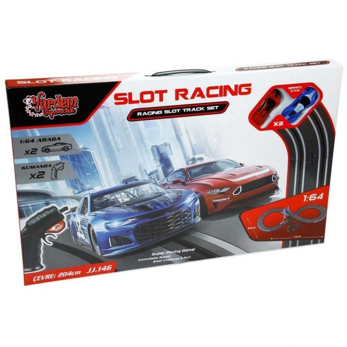 VARDEM JJ.146-1 PİLLI 2 ARAÇLI YARIS SETI 1:64 (204Cm)