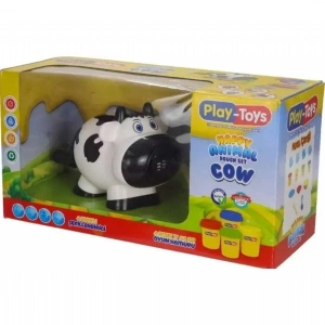 PLAYTOYS HAPPY ANIMAL COW DOUGH SET *12