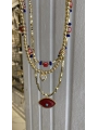 Özel Seri Kırmızı Cam Boncuk Kolye Kombini