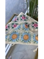 Çiçek Desen İp Bağlamalı Bandana