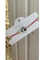 Murano Cam Üzeri Farklı Figürlerde Kırmızı İp Asansör Bileklik