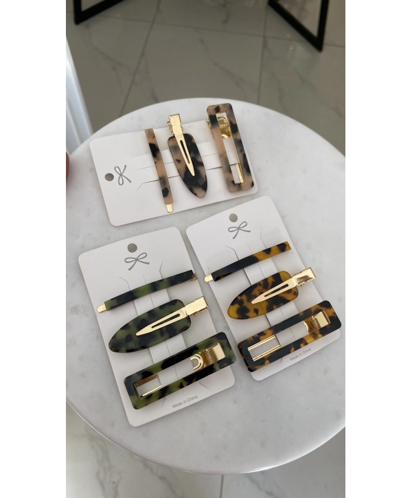 3lü Kemik Detay Pens Toka
