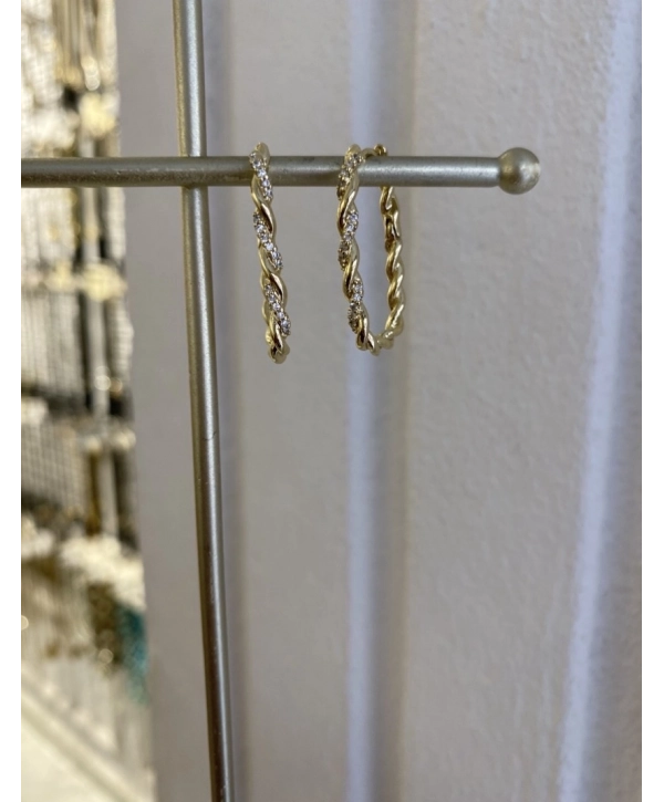 Özel Seri Zirkon Taş Detay Burgu Dikdörtgen Küpe