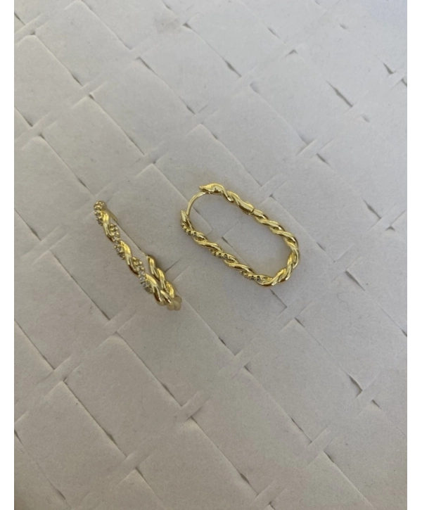 Özel Seri Zirkon Taş Detay Burgu Dikdörtgen Küpe