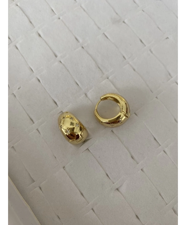 Özel Seri Zirkon Yıldız Taş Bombe Halka Küpe