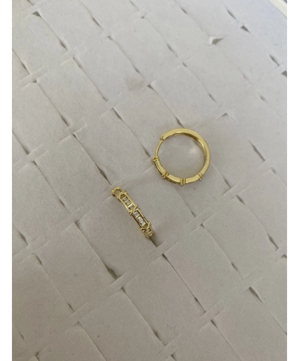 Özel Seri Sıralı Zirkon Taş Çarpı Detay Halka Küpe