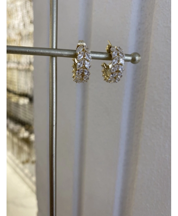 Özel Seri Sıralı Zirkon Taş Başak Model C Küpe