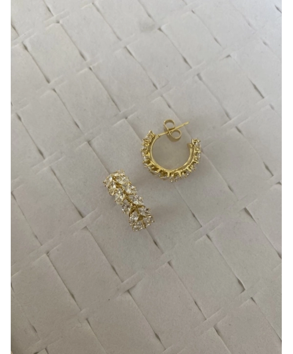 Özel Seri Sıralı Zirkon Taş Başak Model C Küpe