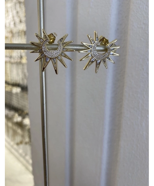 Özel Seri Zirkon Taş Güneş Küpe