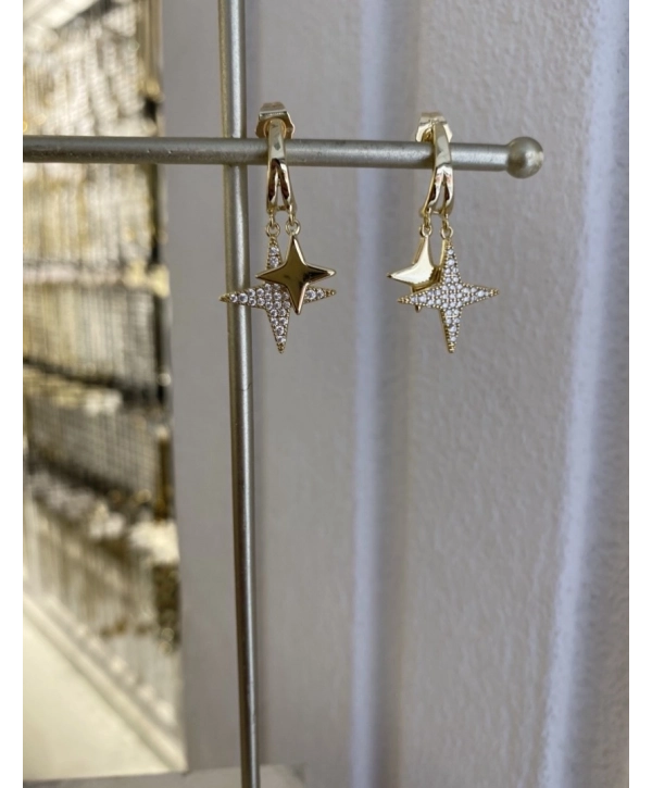 Özel Seri Zirkon Taş Sallantılı Yıldız Küpe