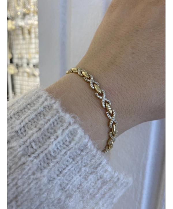 VIP Sıralı Zirkon Taş Sonsuzluk İşaret Bileklik