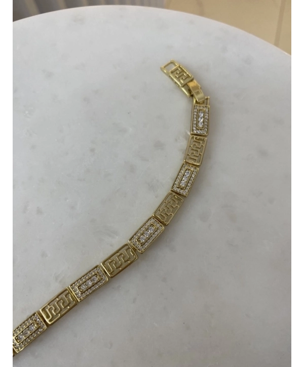 VIP Sıralı Dikdörtgen Zirkon Taş Detay Bileklik