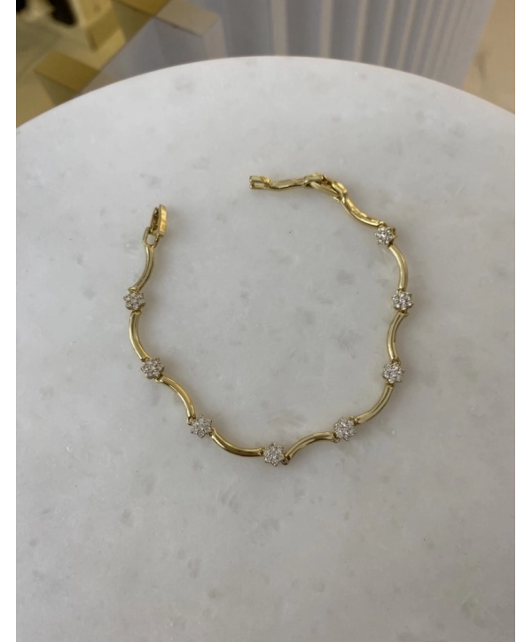 VIP Sıralı Zirkon Taş Kıvrımlı Bileklik