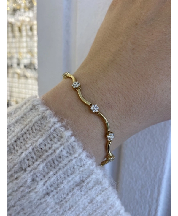 VIP Sıralı Zirkon Taş Kıvrımlı Bileklik