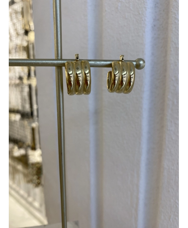 Çelik Küçük Üçlü Görünüm Küpe