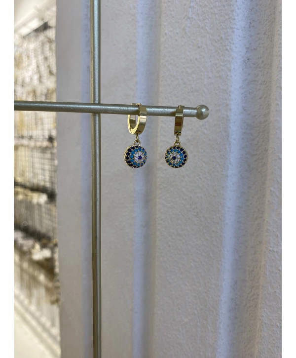 Çelik Nazar Boncuk Küpe