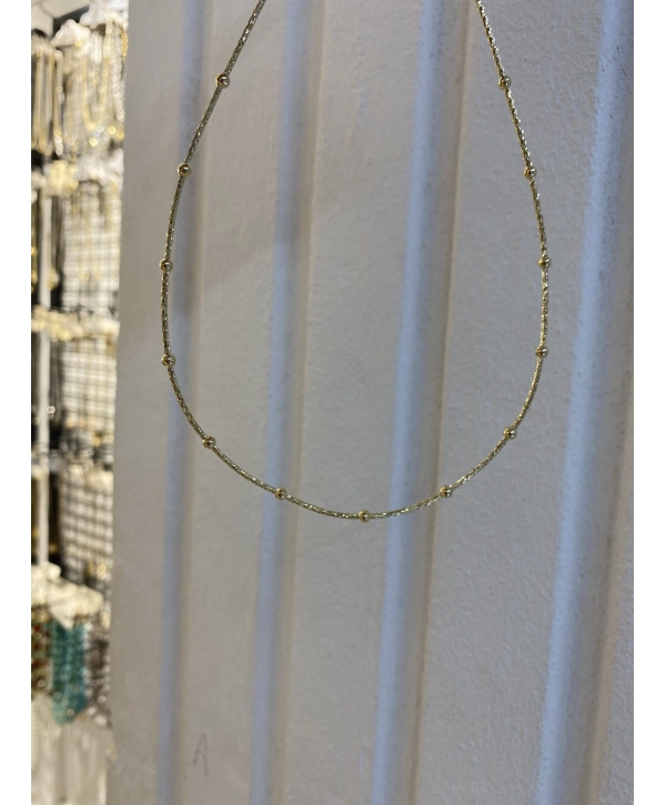 Vip İnce Sıralı Top Detay Tel Choker Kolye