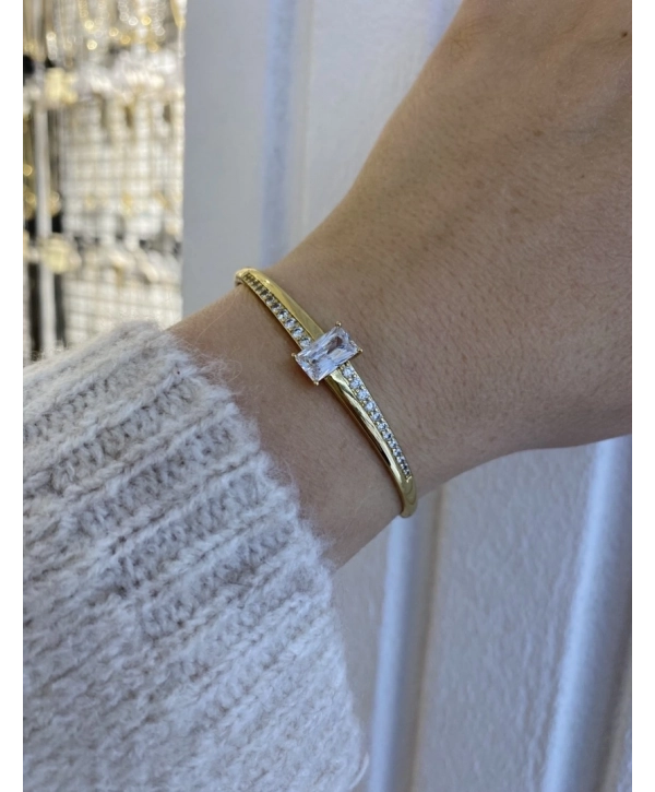 Vip Dikdörtgen Zirkon Taş Kelepçe