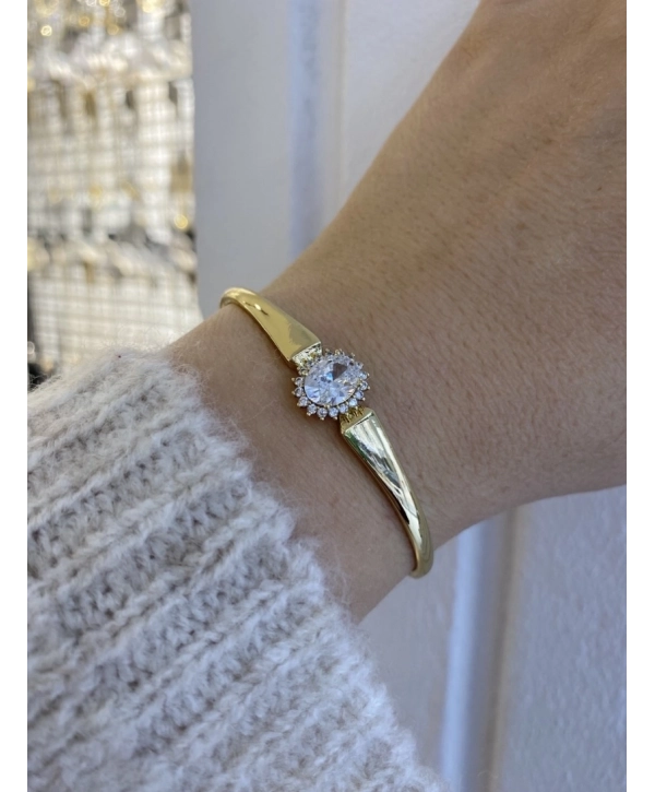 Vip Oval Zirkon Taş Kelepçe