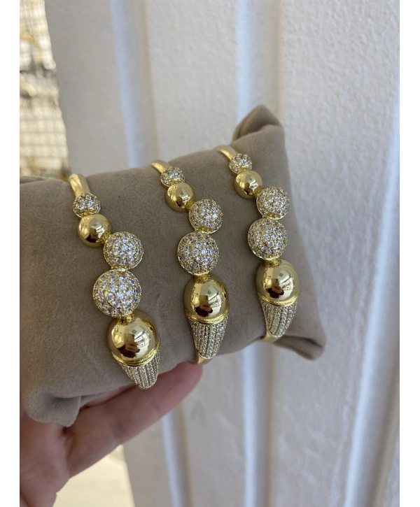 Vip Zirkon Taş Top Detay Kelepçe