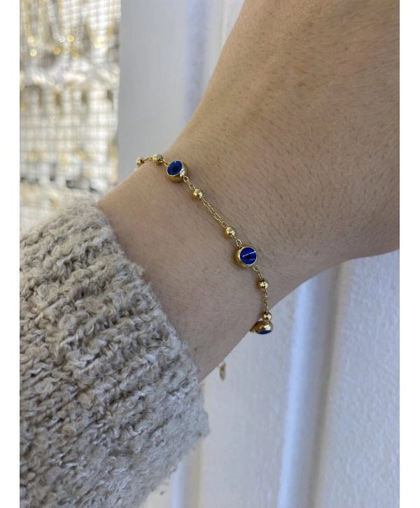 Çelik Minimal Nazar Boncuk Bileklik