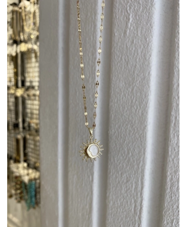 Çelik Sedef Güneş Kolye