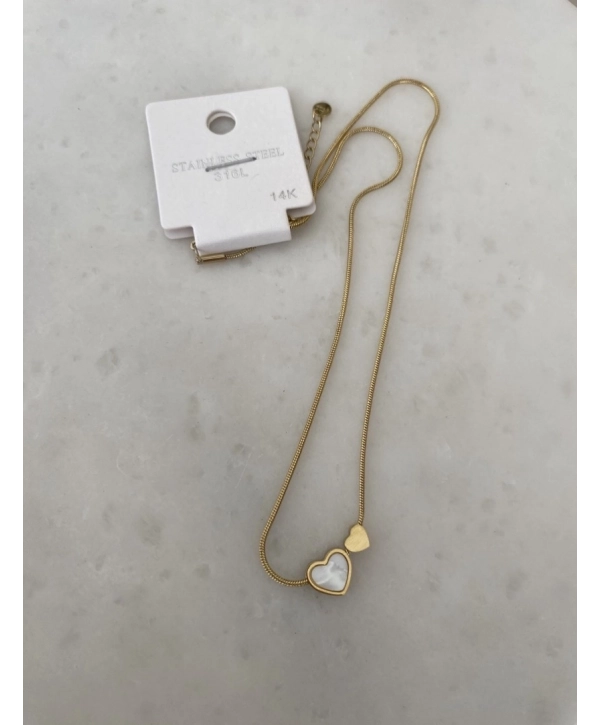 Çelik Sedef Kalp Kolye