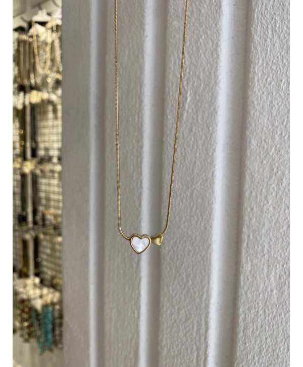 Çelik Sedef Kalp Kolye