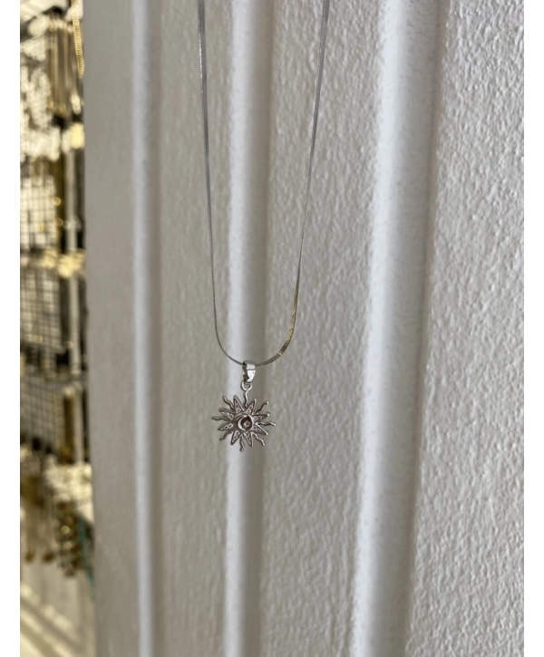 Çelik Güneş Kolye