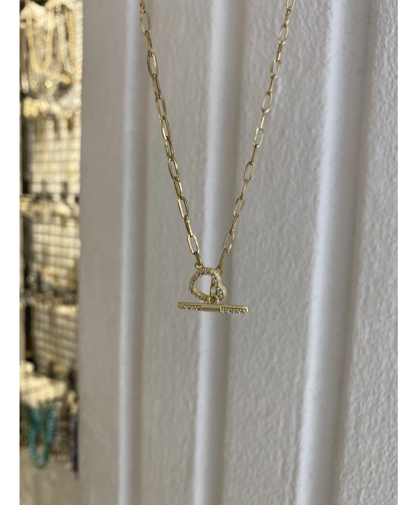 Çelik Zirkon Taş Detay Choker Kolye