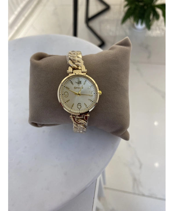 Yuvarlak Kasa Kordon Kısmı Zincir Detay Bijuteri Saat