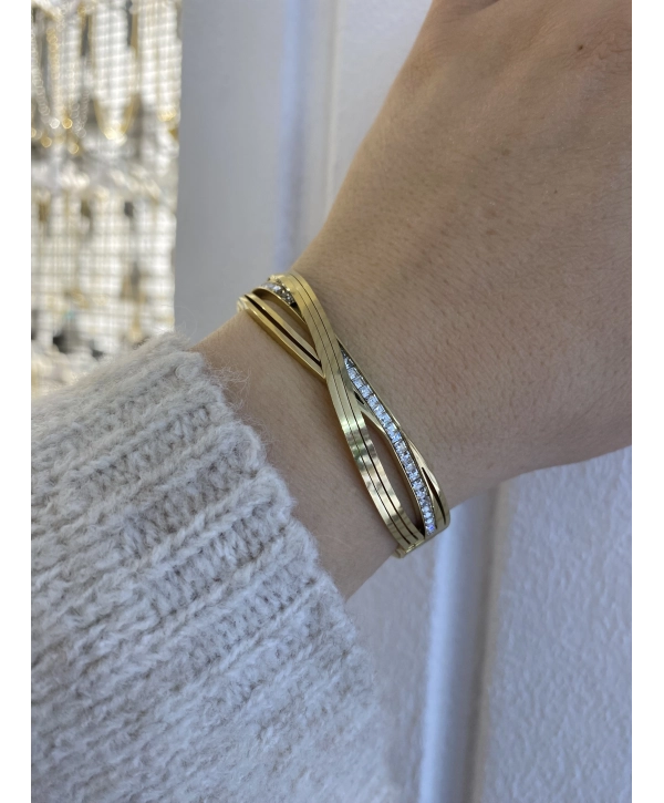 Çelik Zirkon Taş Detay Sonsuzluk İşaret Kelepçe