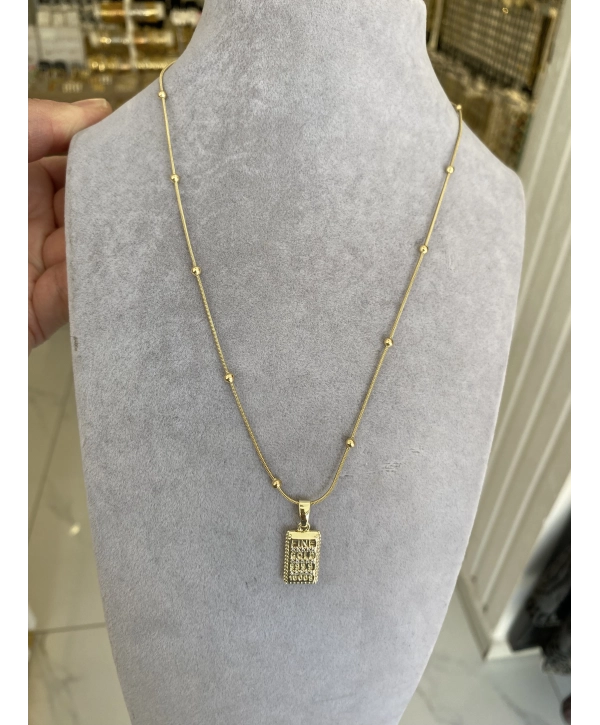 Çelik Dorika Zincir Üzeri Külçe Model Kolye