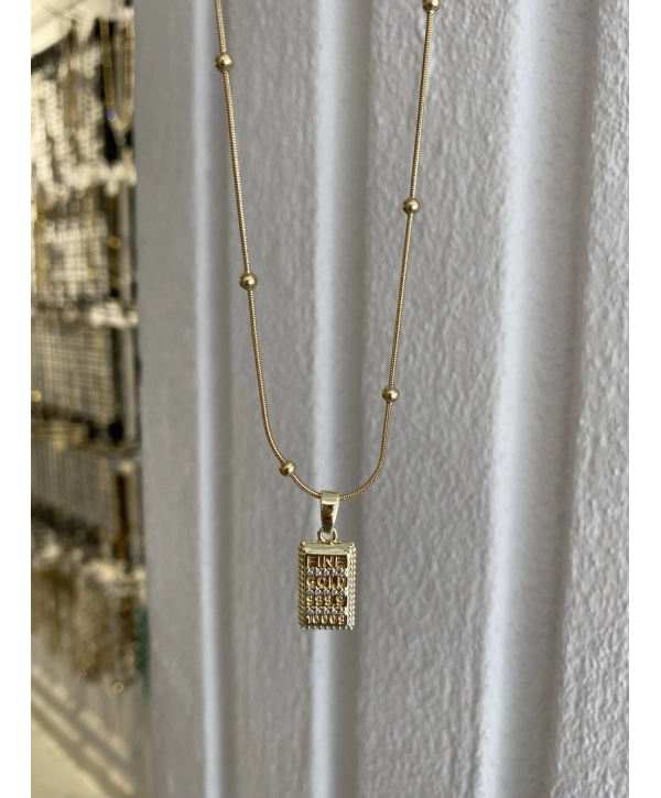 Çelik Dorika Zincir Üzeri Külçe Model Kolye