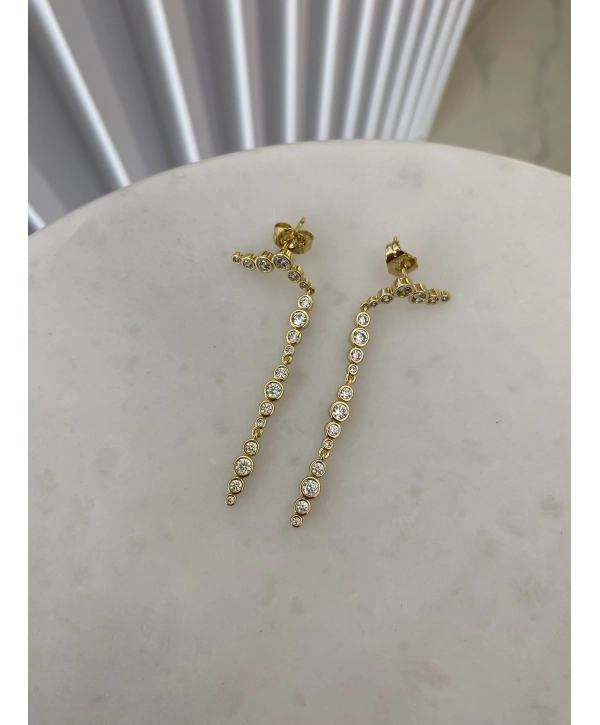 VIP Çoklu Görünüm Sallantılı Sıralı Zirkon Taş Küpe