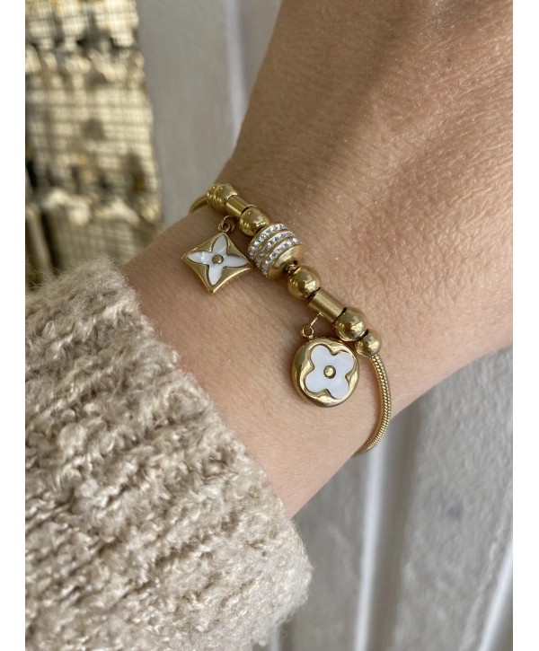 Çelik Yonca Detay Bileklik